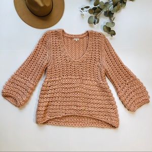 Anthropologie brand EN CREME pink knit sweater S